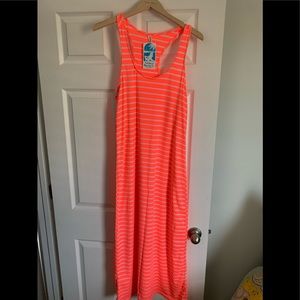 Brand new, hot pink striped maxi dress/cover up. Size L